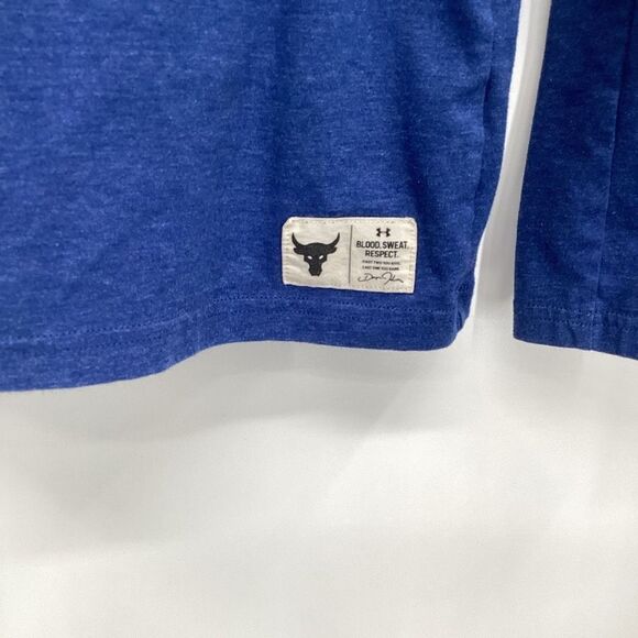 Boys‎ Under Armour Project Rock Iron Paradise" Long Sleeved Tee  blue large - Picture 3 of 6
